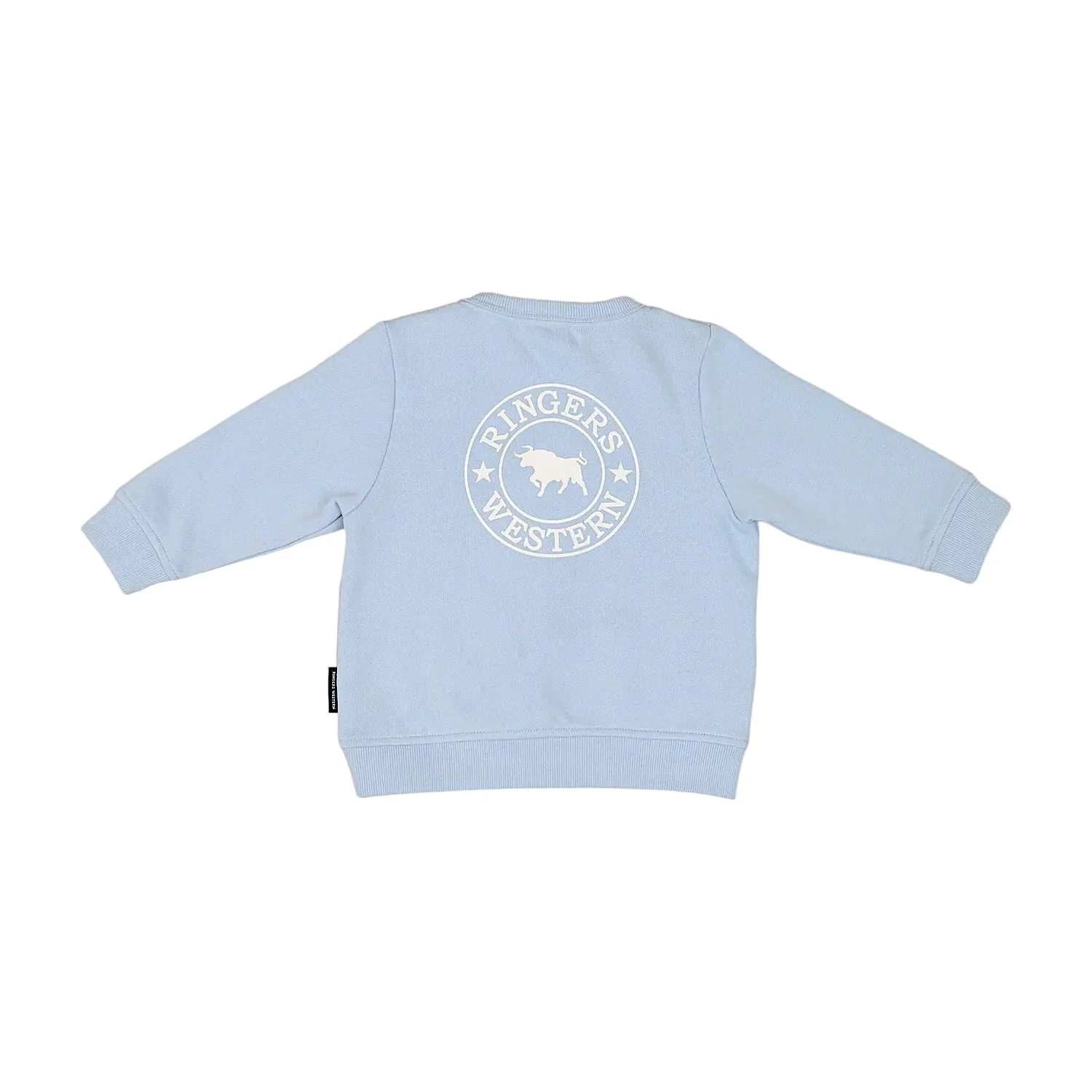 Ringers Western Babies Mini Ringer Signature Bull Fleece Pullover - Blue/White
