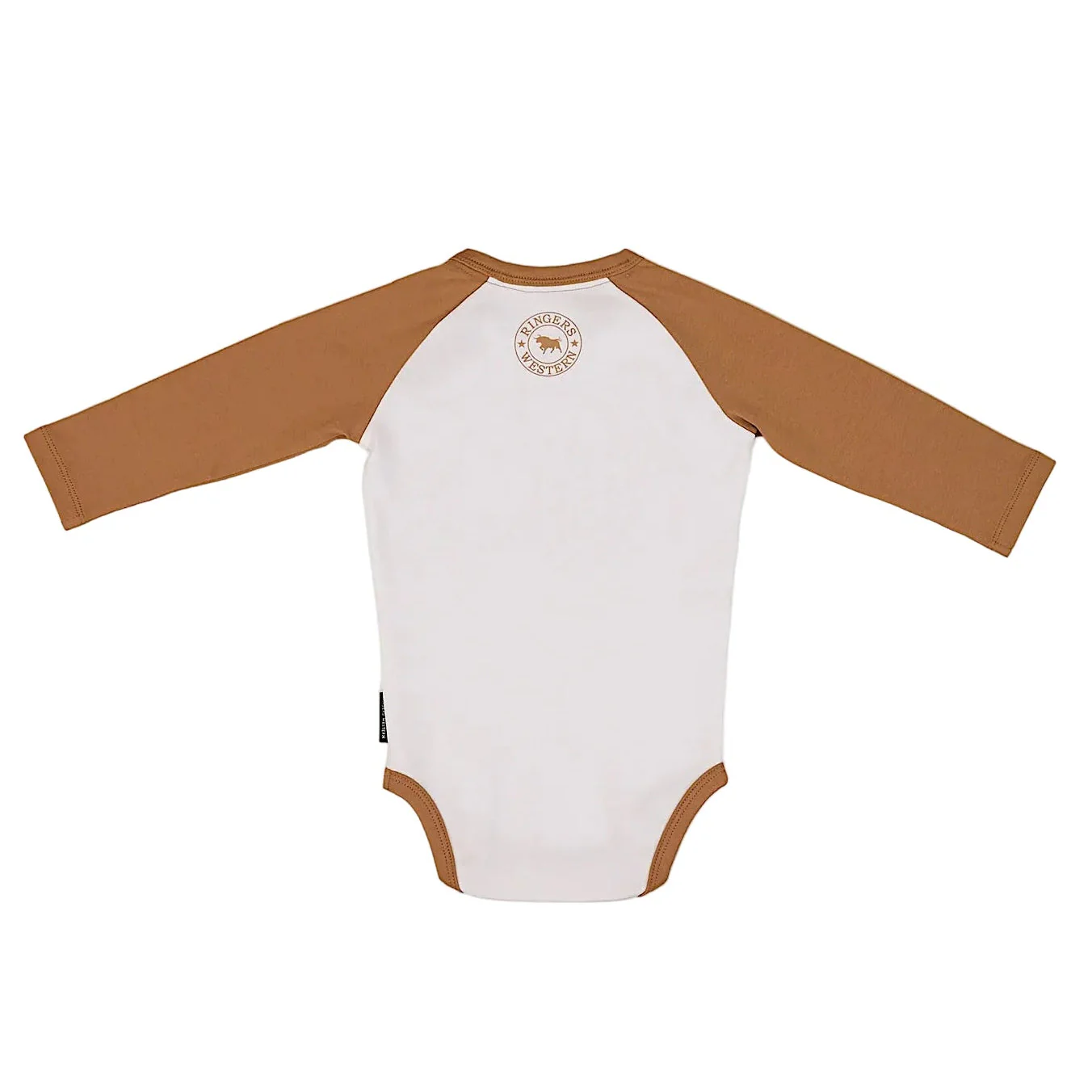 Ringers Western Babies Western Bub Long Sleeve Romper - White/Clay - Image 2