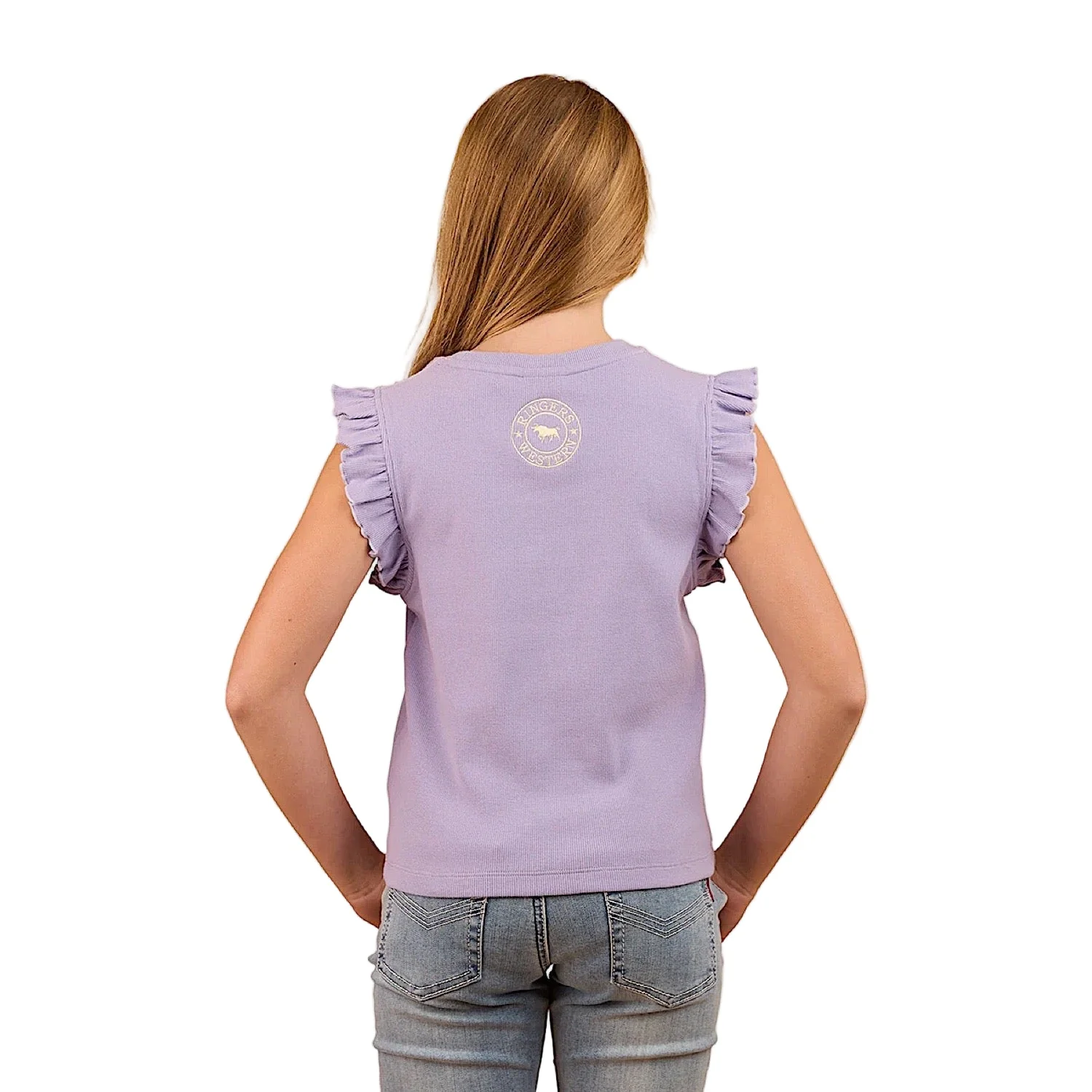 Ringers Western Girl's Milana Rib Top - Violet - Image 2