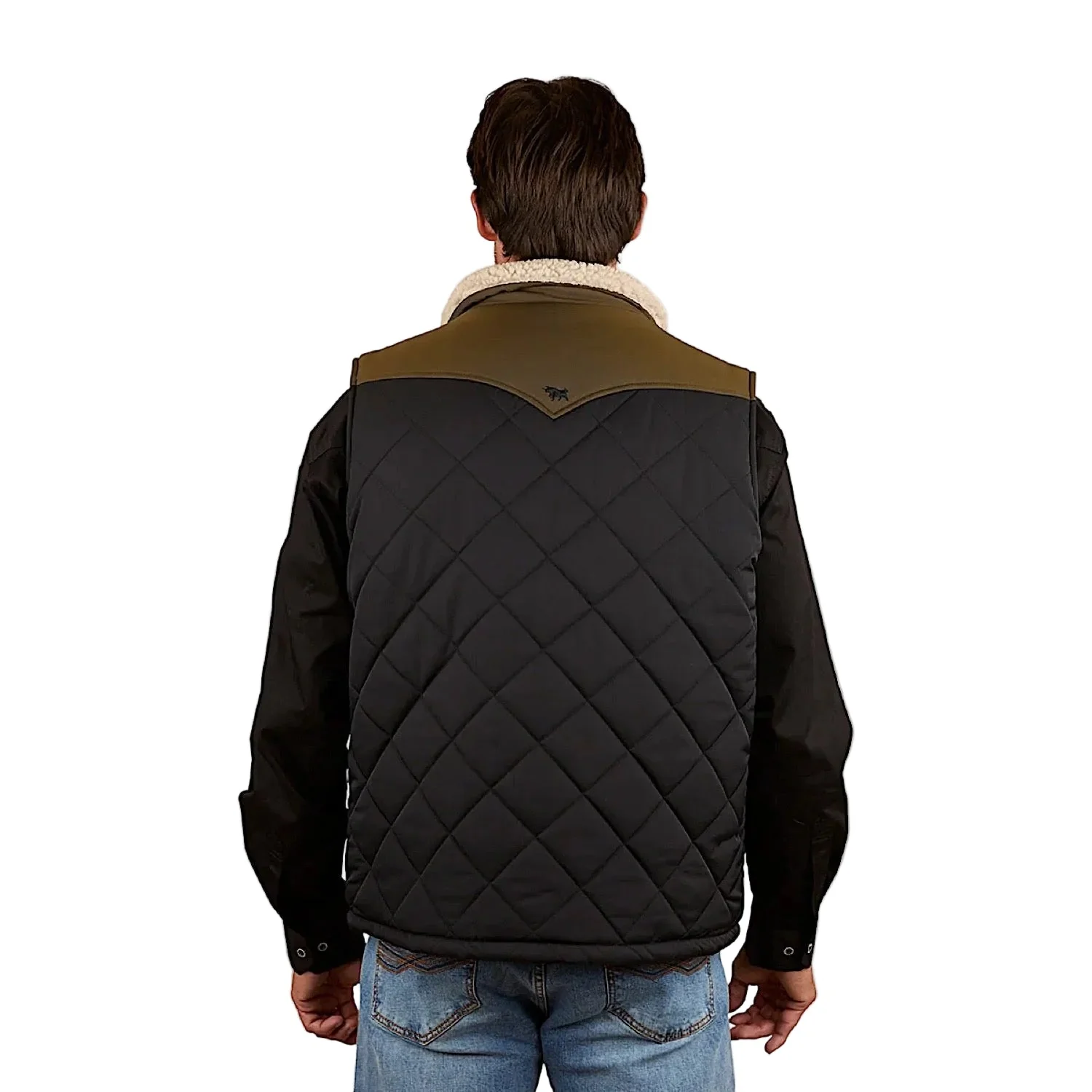 Ringers Western Men's McKinlay Puffer Vest - Military Green / Black - Image 3