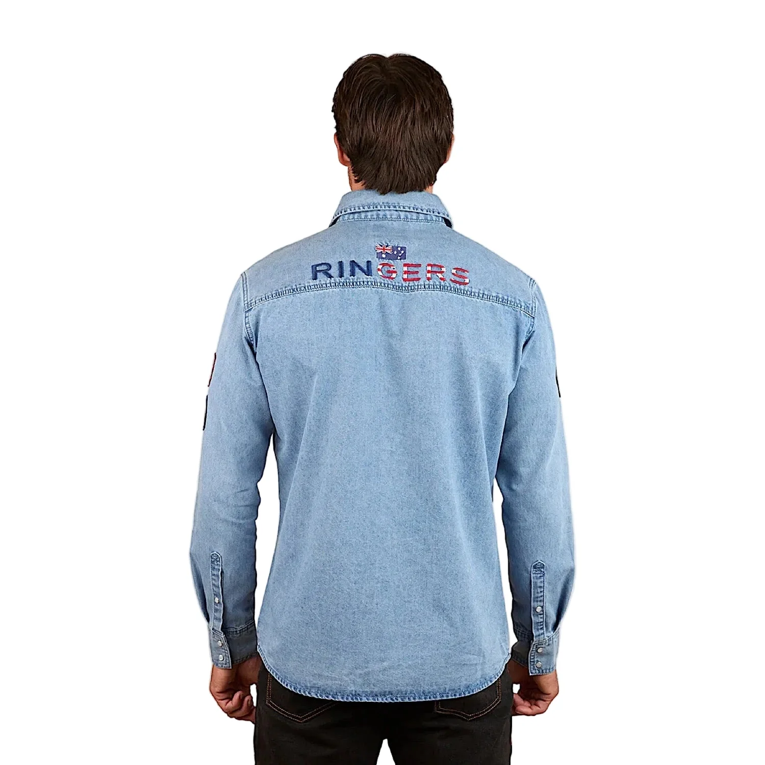 Ringers Western Men's Young And Free Western Shirt - Light Wash Blue - Image 3
