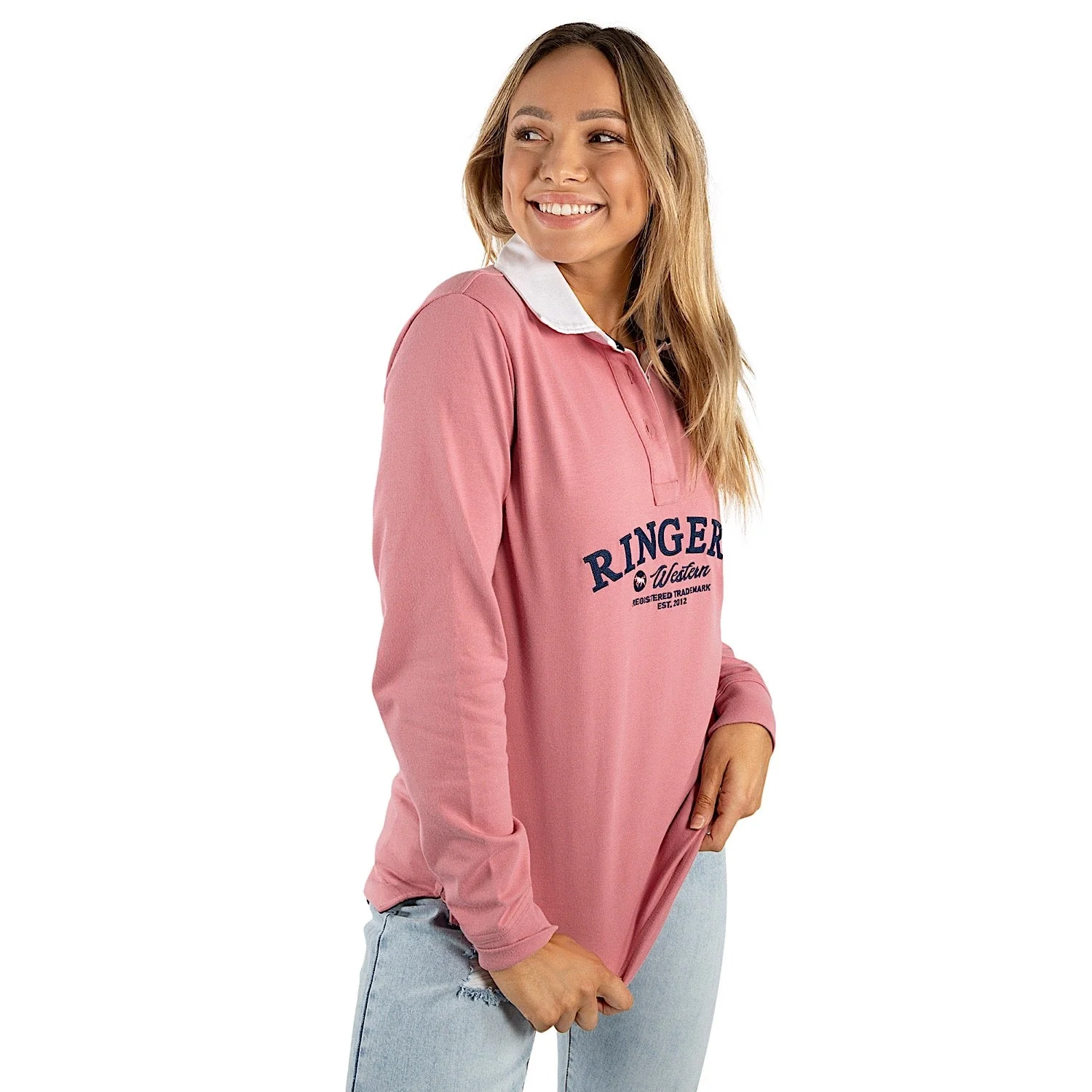 Ringers Western Portland Women's Rugby Jersey - Rosey Pink - Image 5