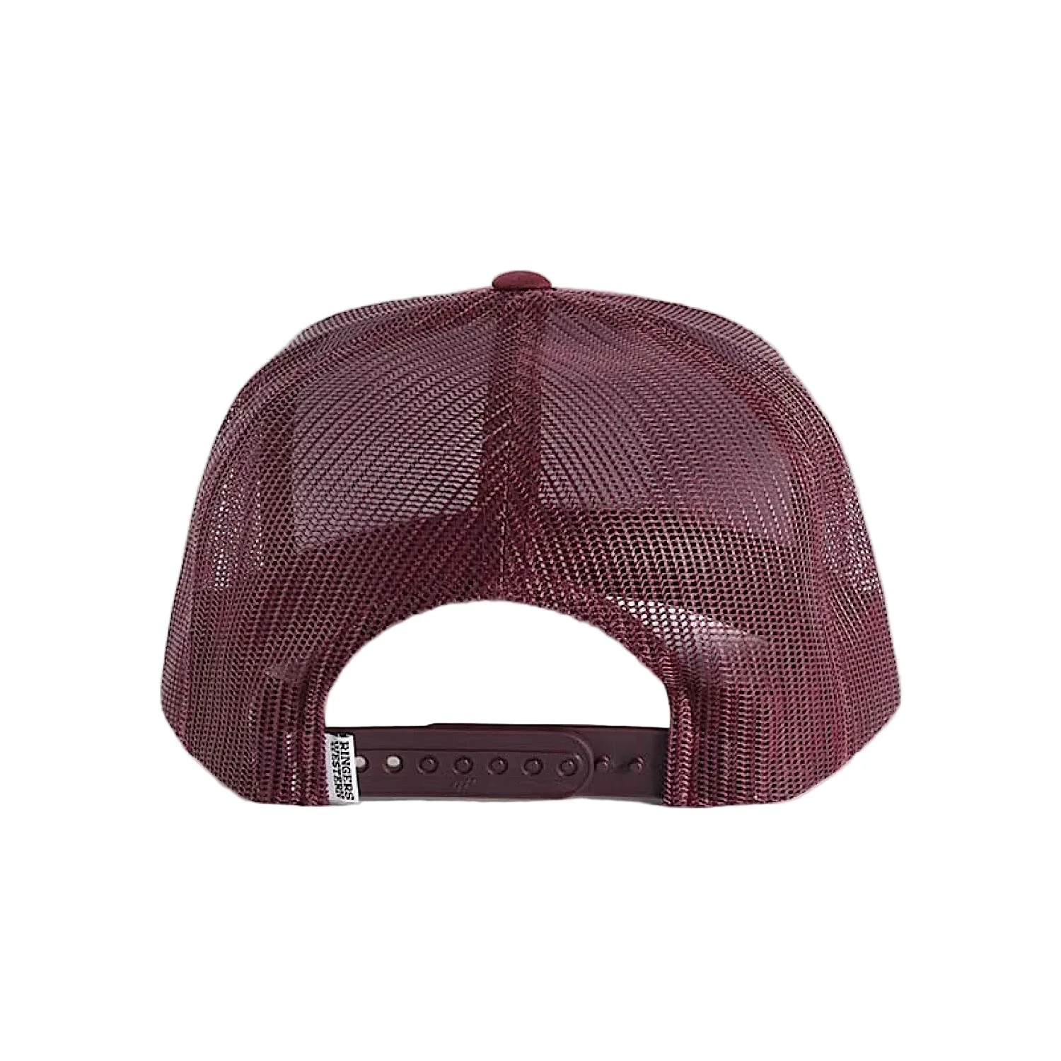 Ringers Western Signature Bull Trucker Cap - Burgundy with Burgundy & White Patch - Image 3