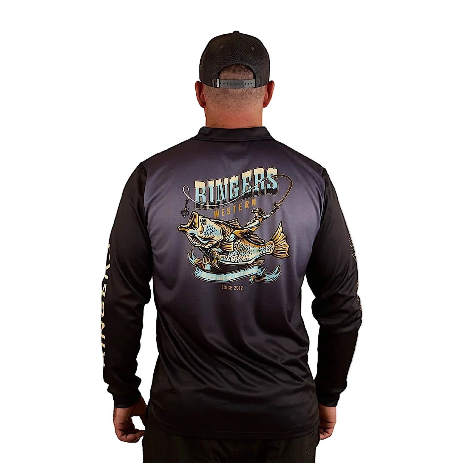 Ringers Western Unisex Buckin Barra Fishing Jersey - Navy - Image 2