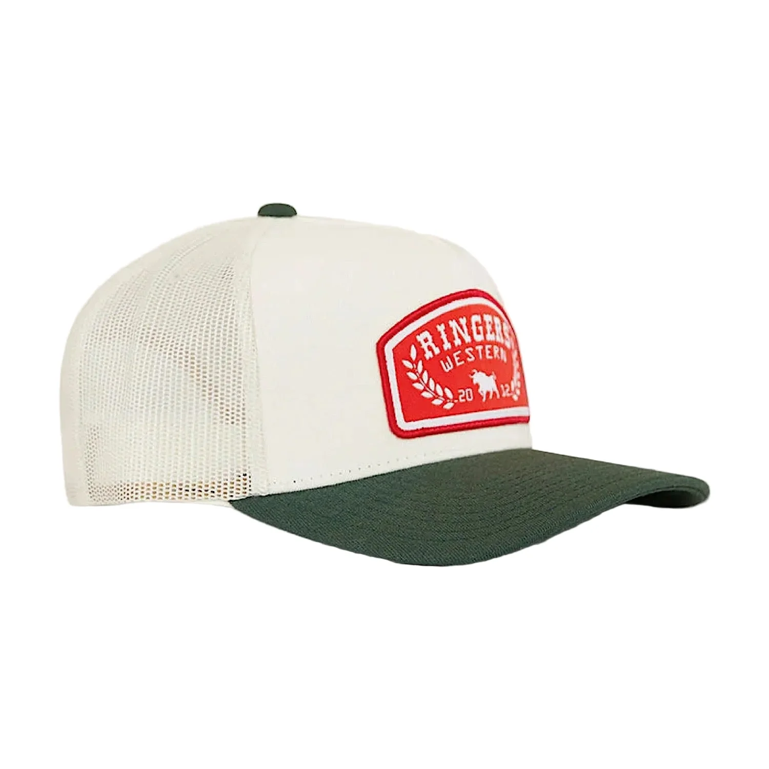 Ringers Western Wheatbelt Wool Trucker Cap - Off White / Pine - Image 4
