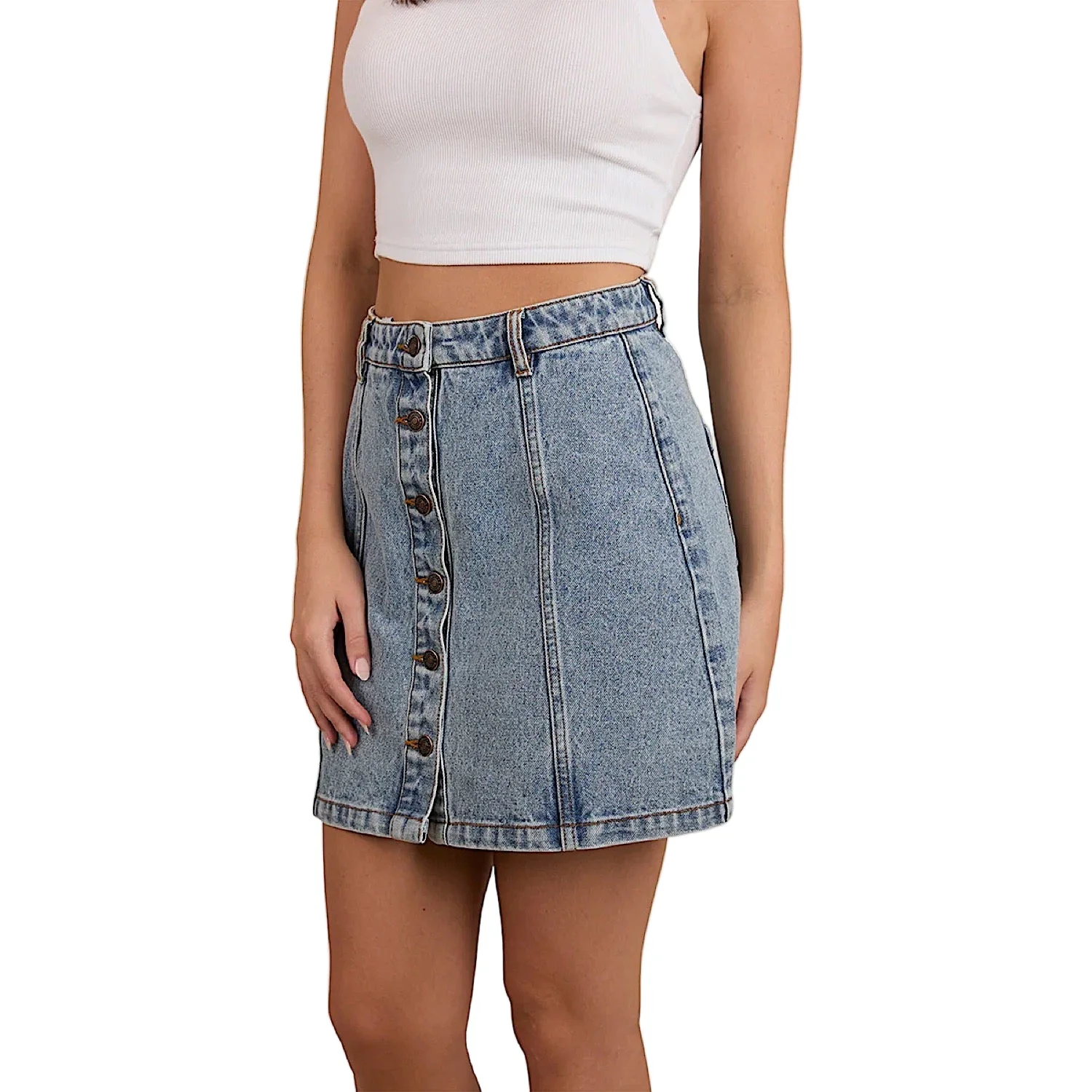 Ringers Western Women's Johanna Denim Skirt - Light Wash Blue - Image 2