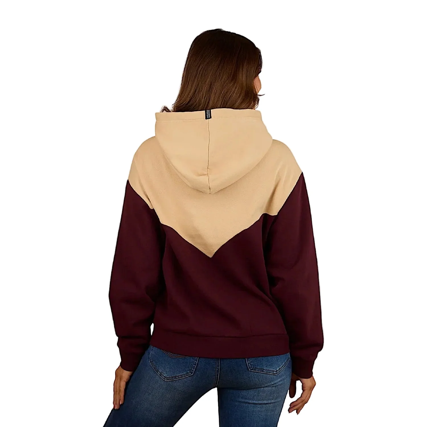 Ringers Western Women's Rosey Oversized Pullover Hoodie - Cabernet/Dark Sand - Image 2