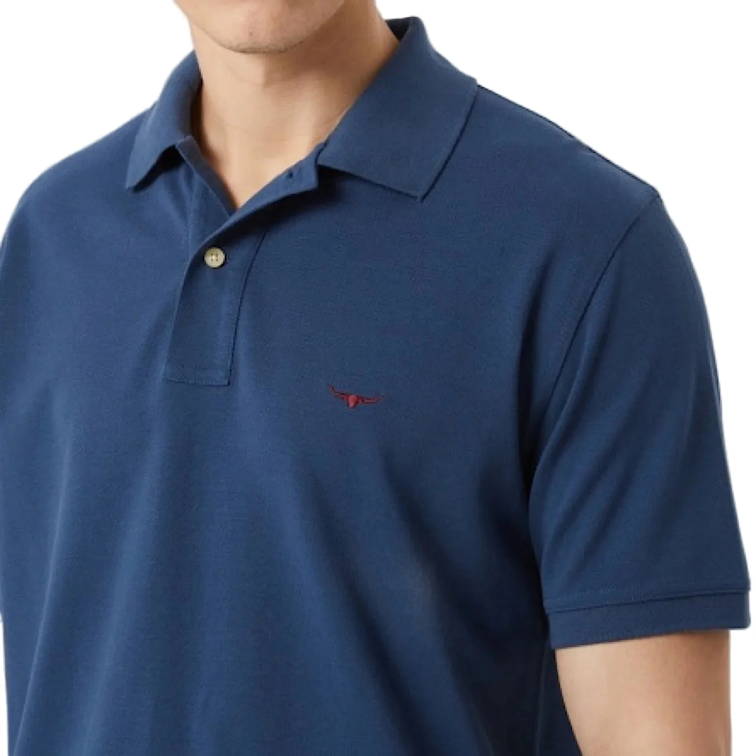 RM Williams Mens Rod Polo - Ensign Blue - Image 2