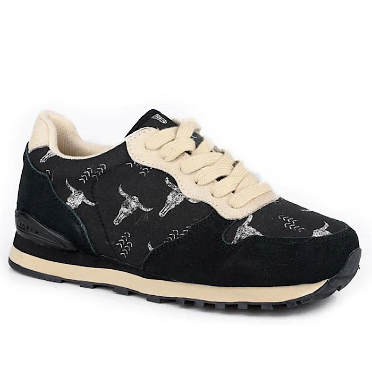Roper Women's Giddyup Jogger - Black Longhorn Print