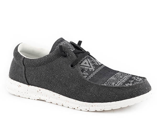 Roper Women's Hang Loose Canvas Shoe - Black Aztec Print