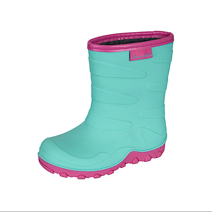 Thomas Cook Kid's Norfolk Gumboot - Turquoise / Fuschia