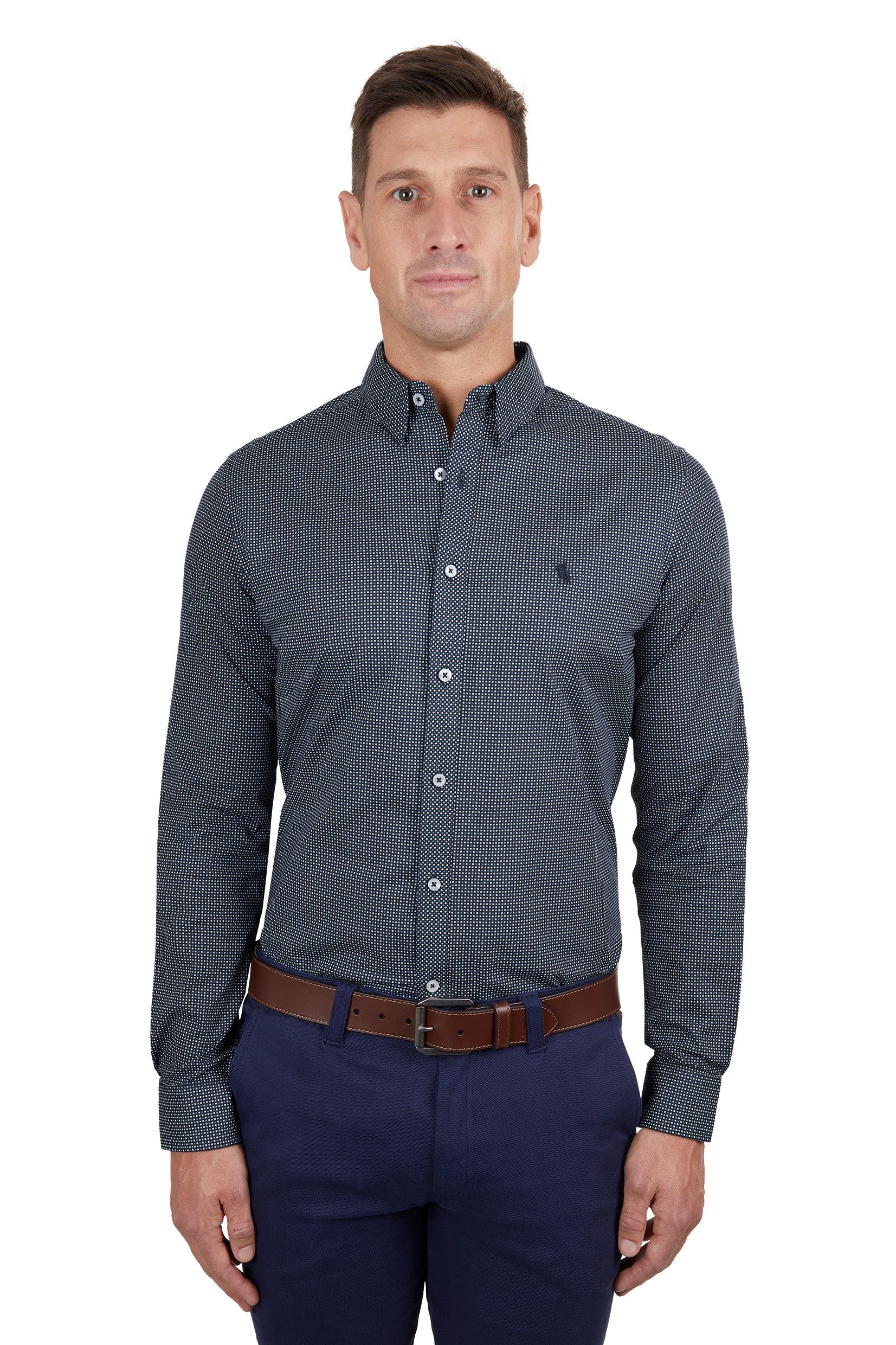 Thomas Cook Men's Cade Tailored Shirt Navy/Blue - Image 4