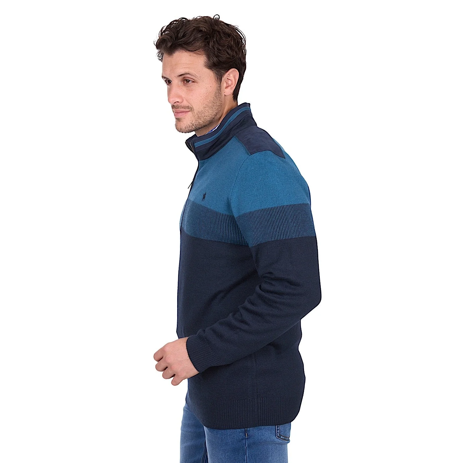 Thomas Cook Men's Jerry 1/4 Zip Jumper - Navy / Petrol - Image 2