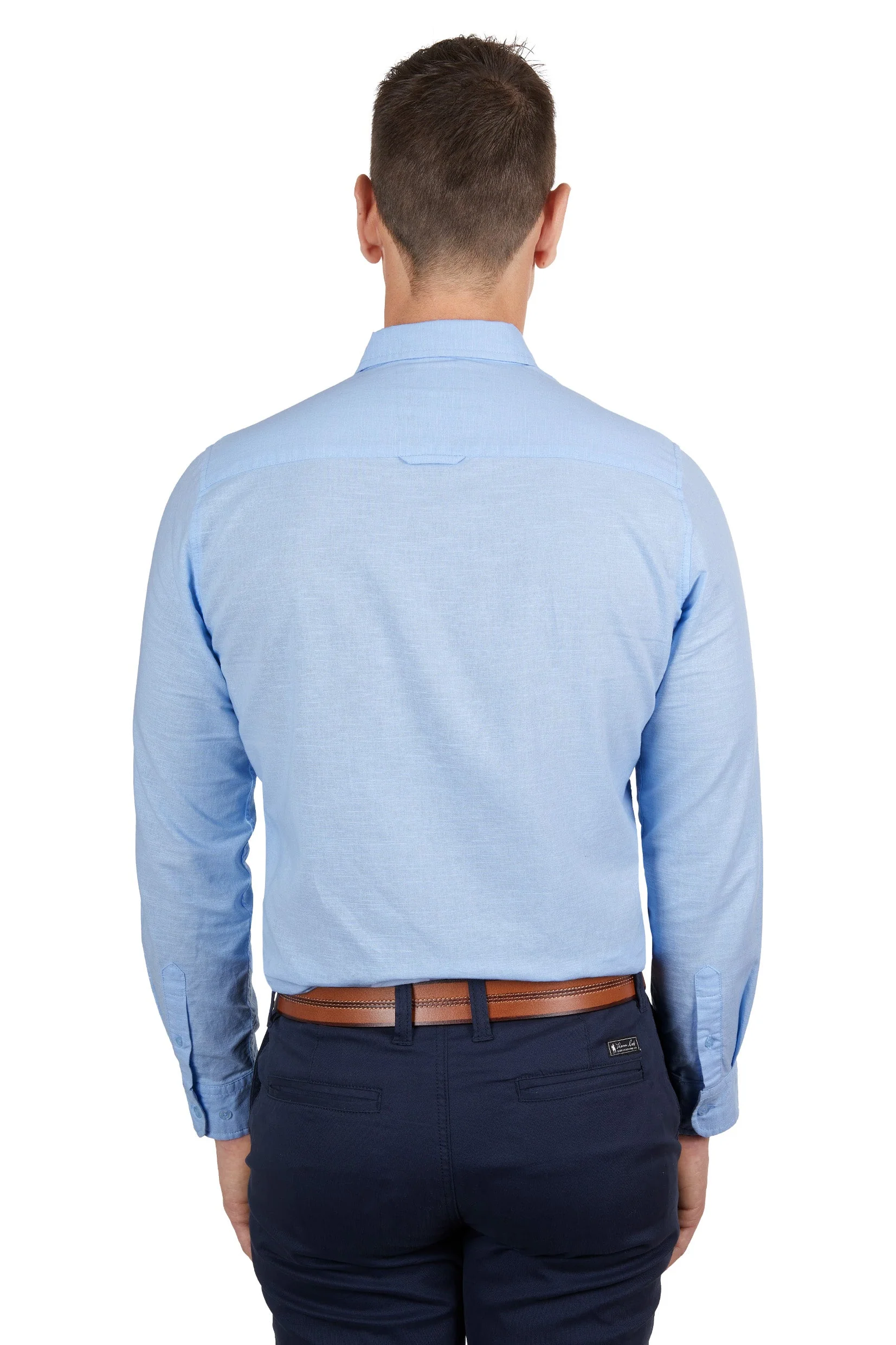 Thomas Cook Men's Linen Tailored Shirt Light Blue - Image 3