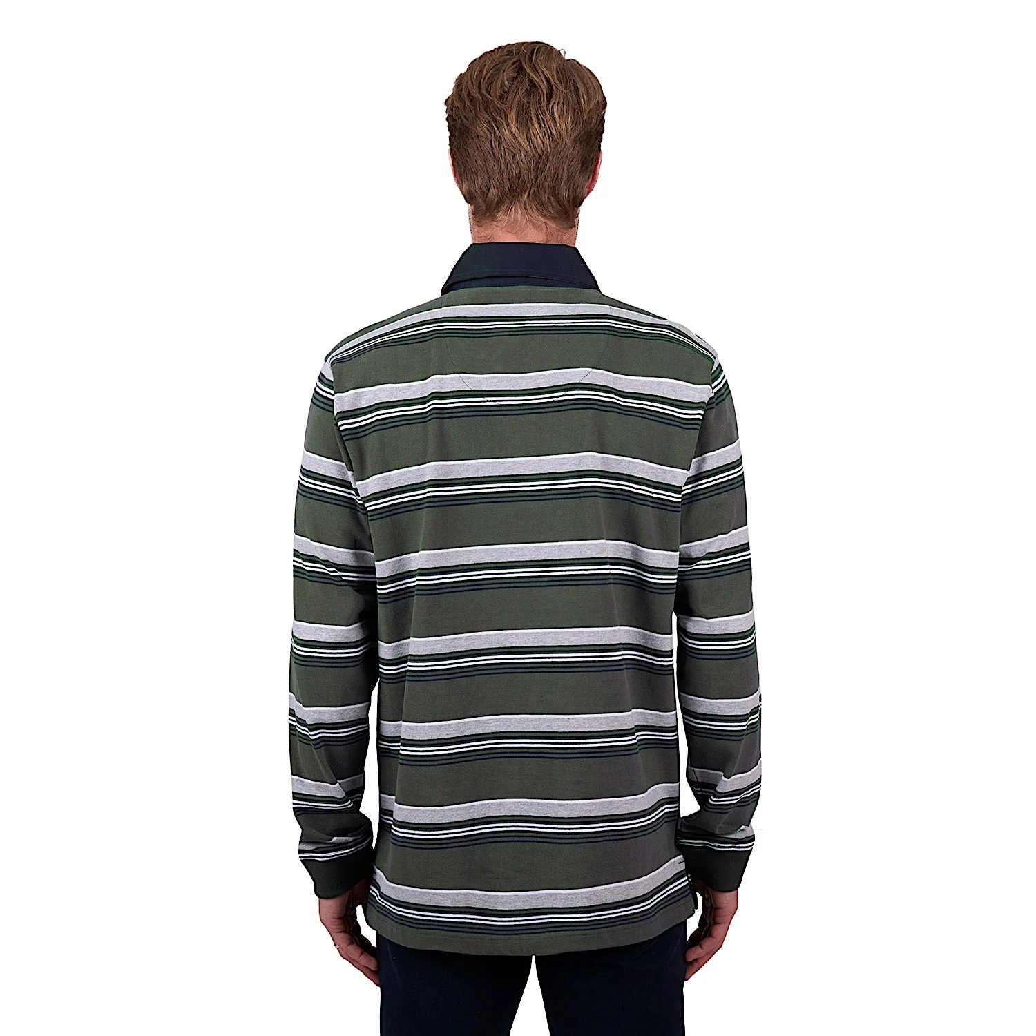 Thomas Cook Men's Sam Stripe Rugby - Navy/Green - Image 3