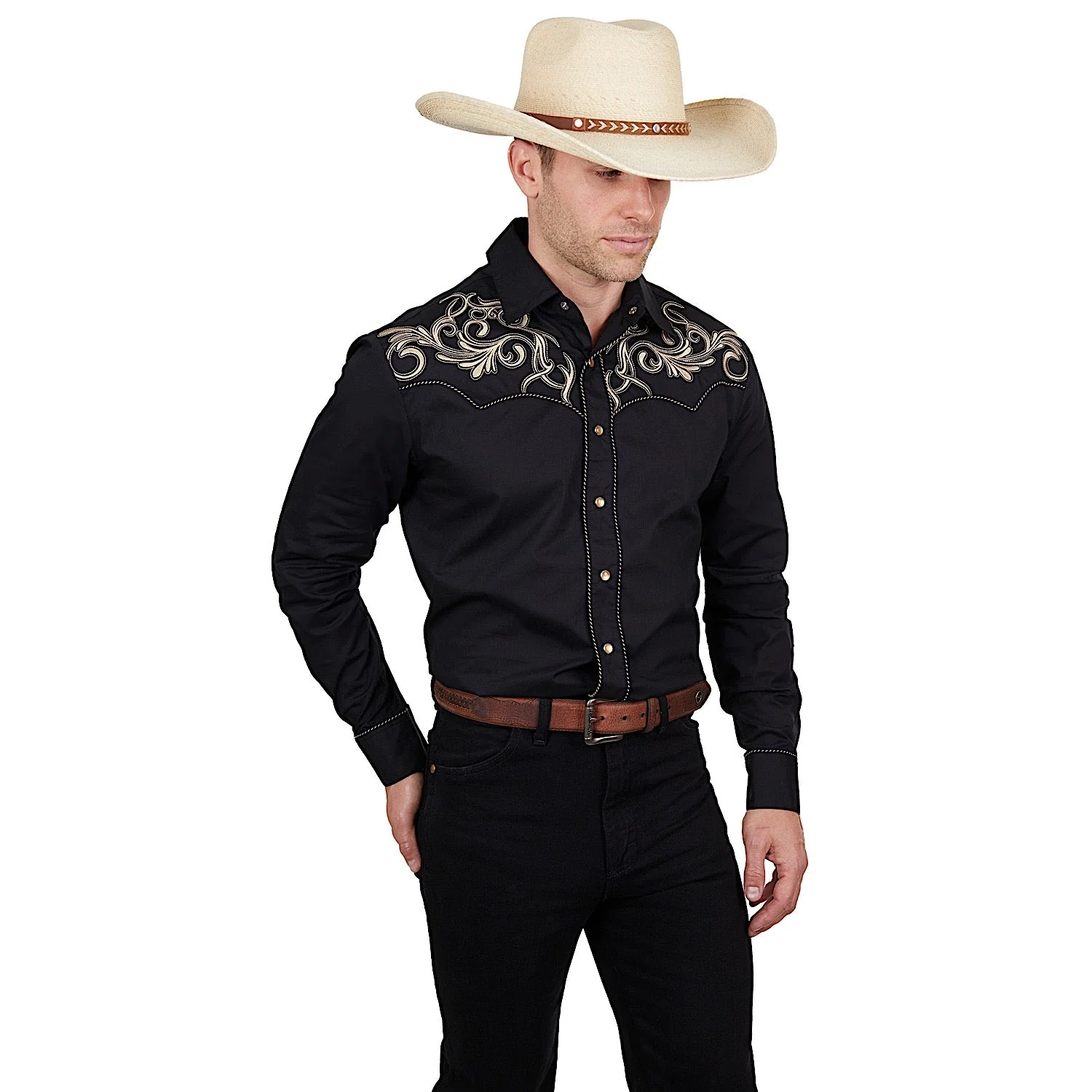 Wrangler Men's Adam Embroidered Shirt Black - Image 3