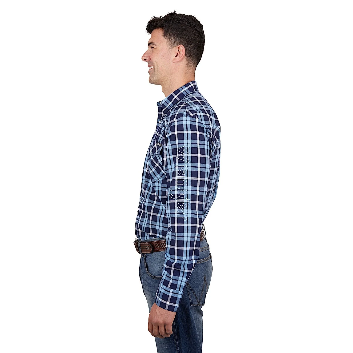 Wrangler Men's Ben Logo Shirt Navy/Blue - Image 3