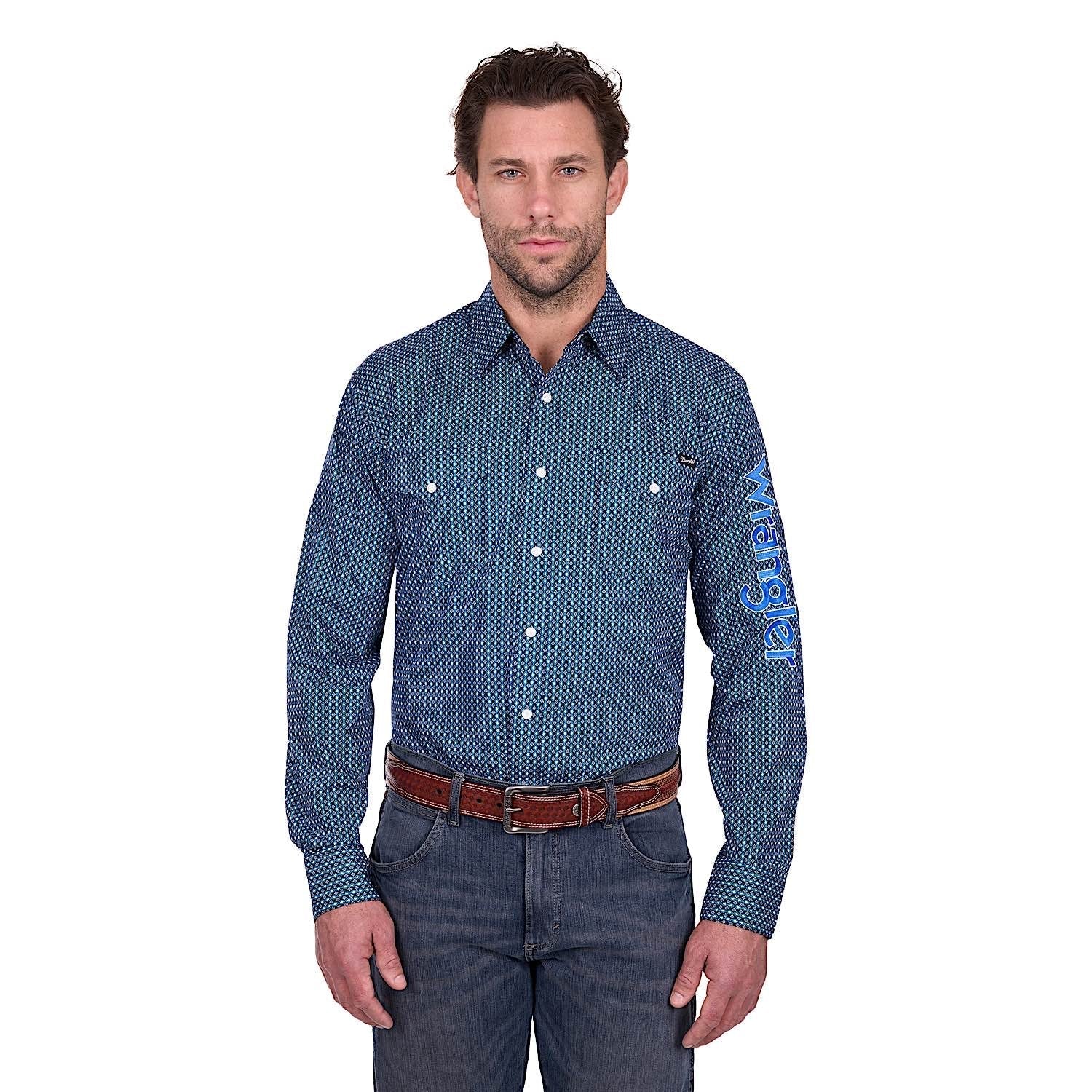 Wrangler Men's Kyle Logo Shirt - Navy/Blue - Image 2