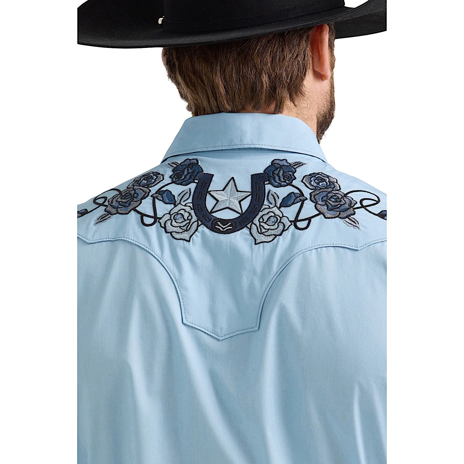 Wrangler Men's Rodeo Ben Snap Front Shirt - Blue - Image 5