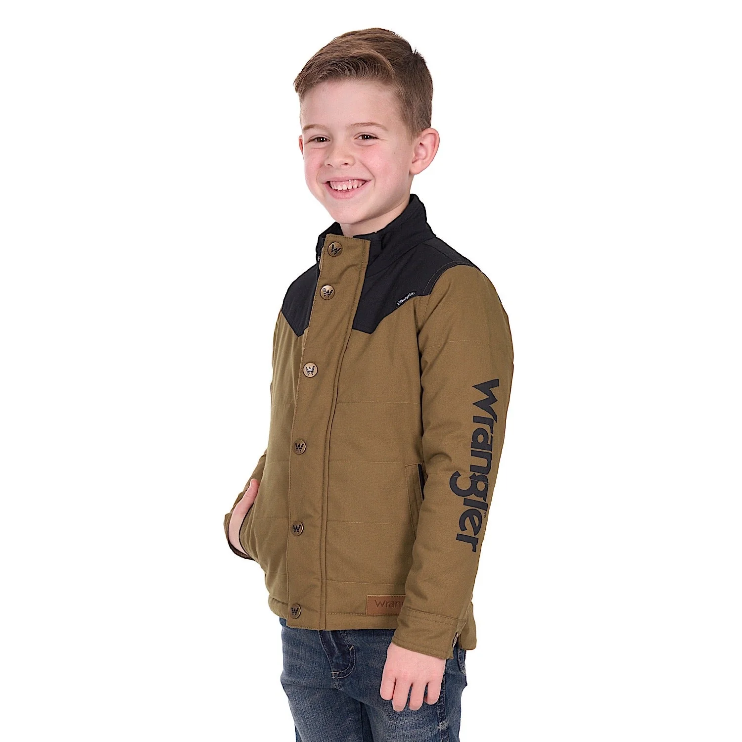 Wrangler Ruben Jacket - Dark Tan/Black - Image 4
