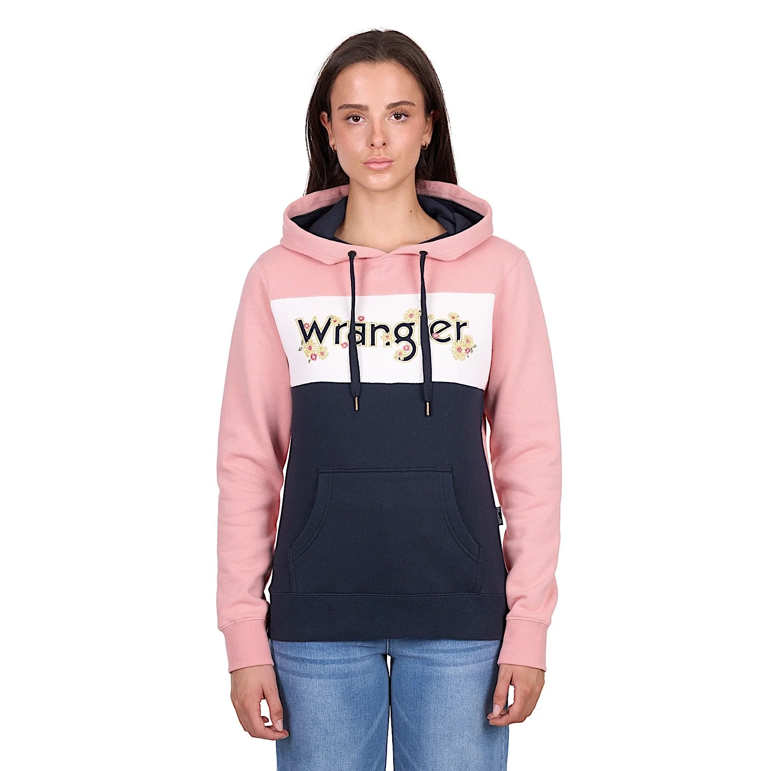 Wrangler Women's Brooke Hoodie - Rose/Navy - Image 2