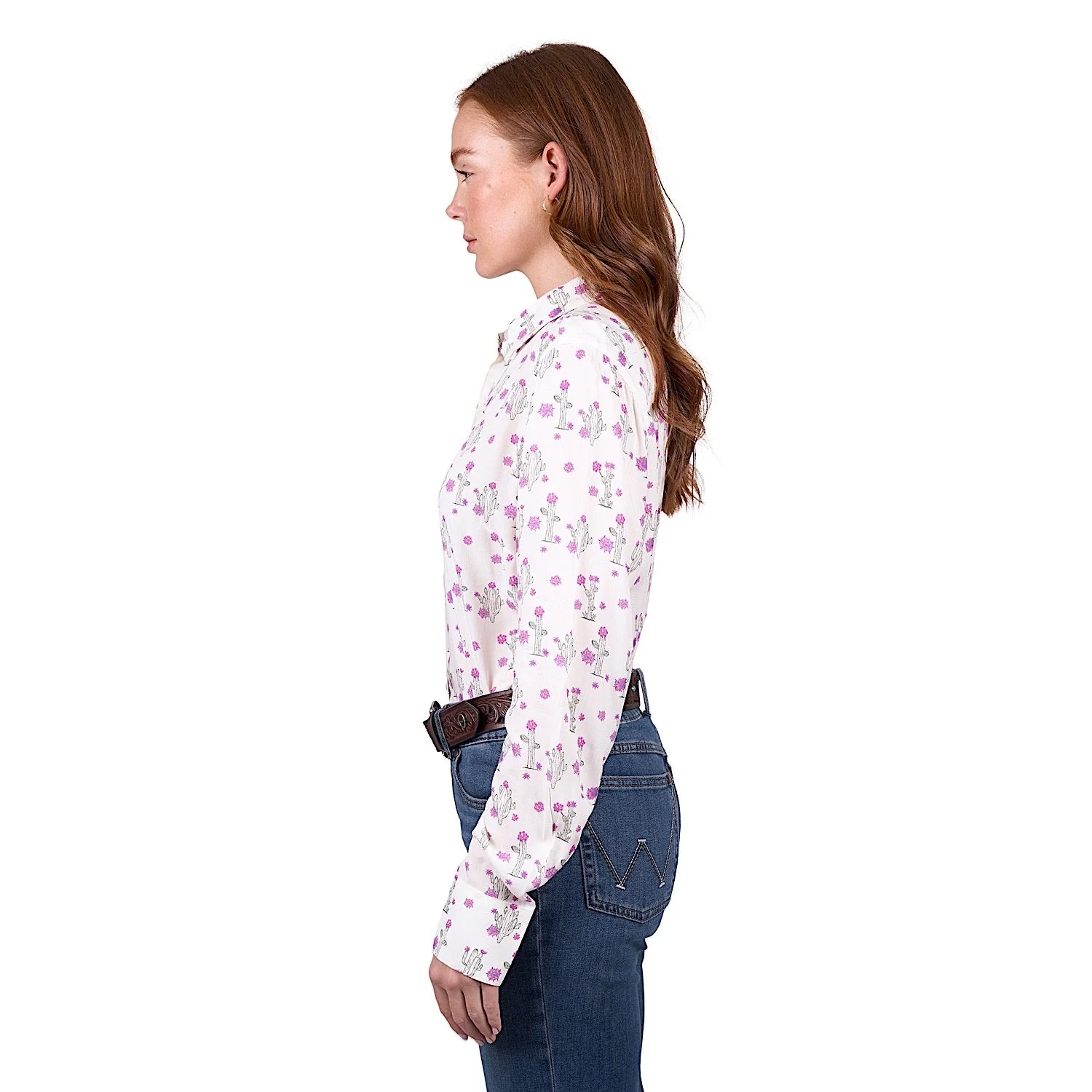 Wrangler Women's Valerie Print Long Sleeve Shirt - Ivory - Image 2